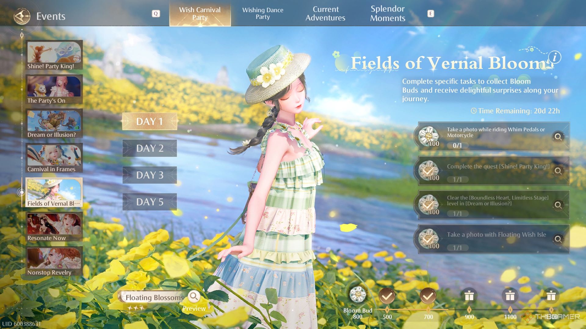 Nikki in a flowing gown and hat, surrounded by flowers and rewards.