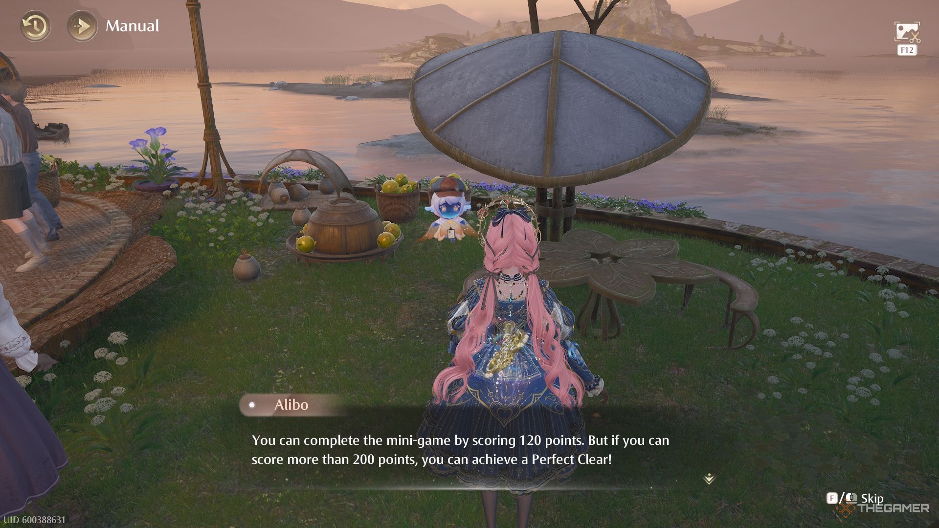 Nikki talking to Alibo about the score requirements for the dancing minigame.