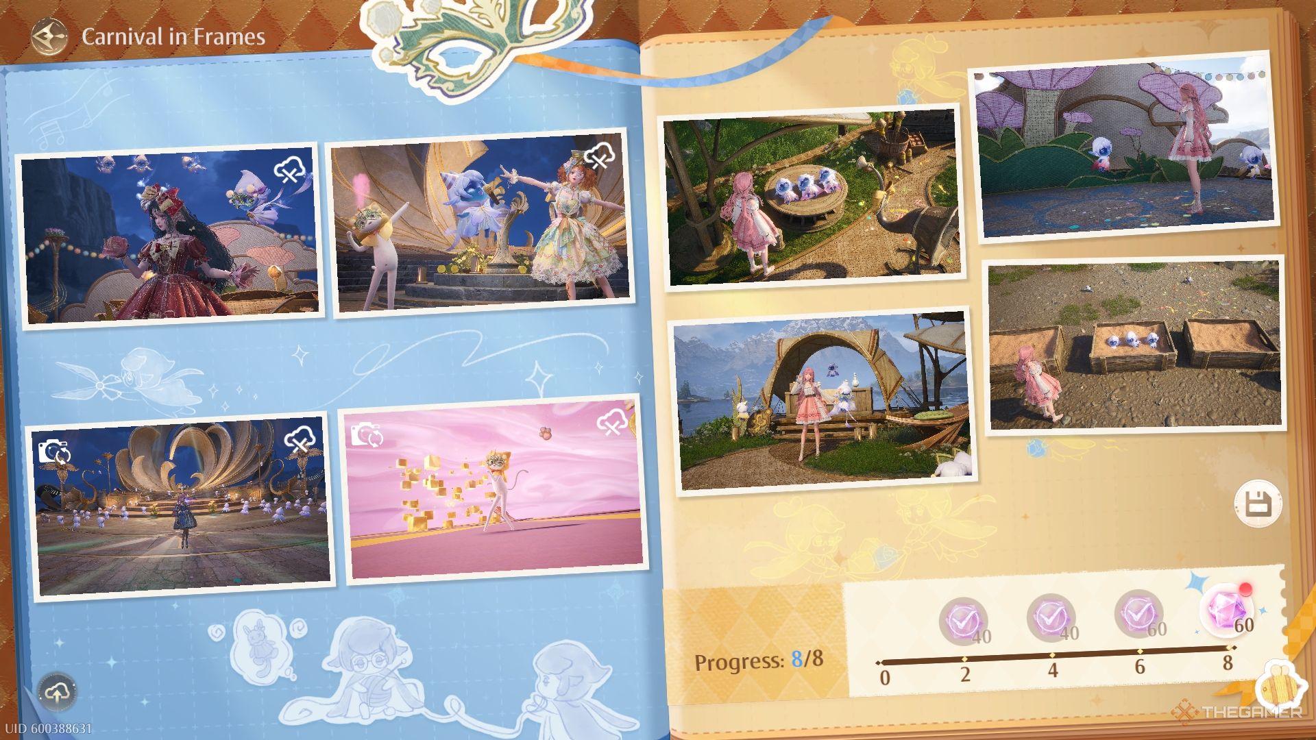 The Revelry Season album, with eight photos displayed.