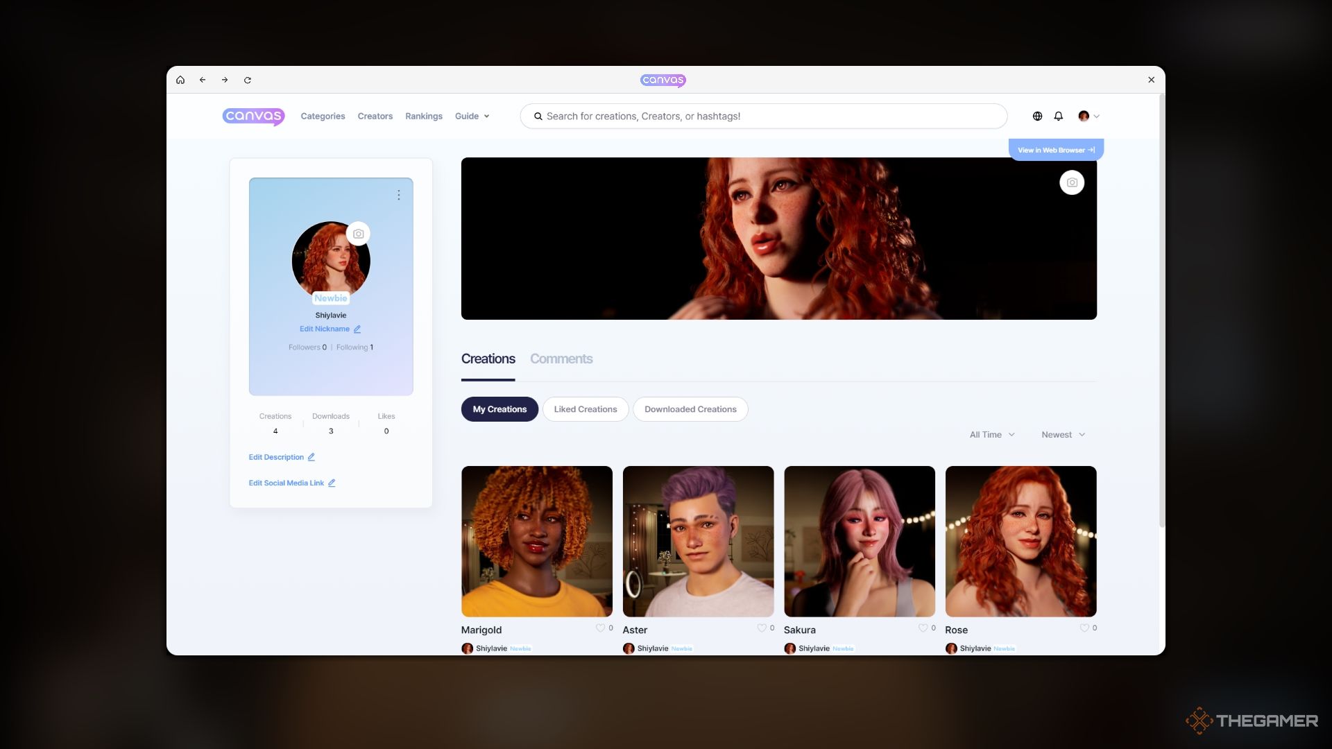 Canvas Creator page with several zois.