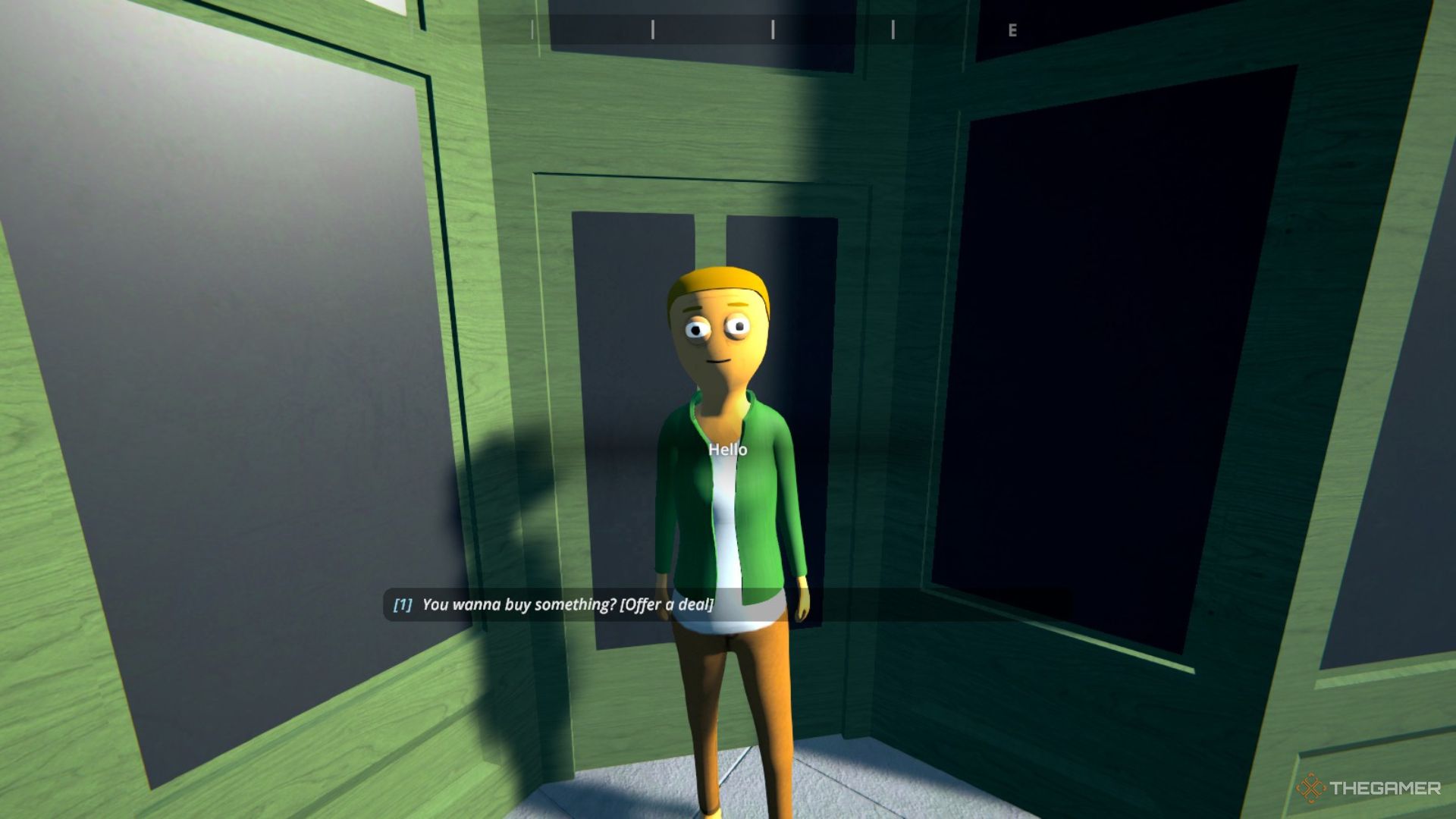 Player character speaking to Jackie Stevenson, a Surburbia customer, in Schedule 1.