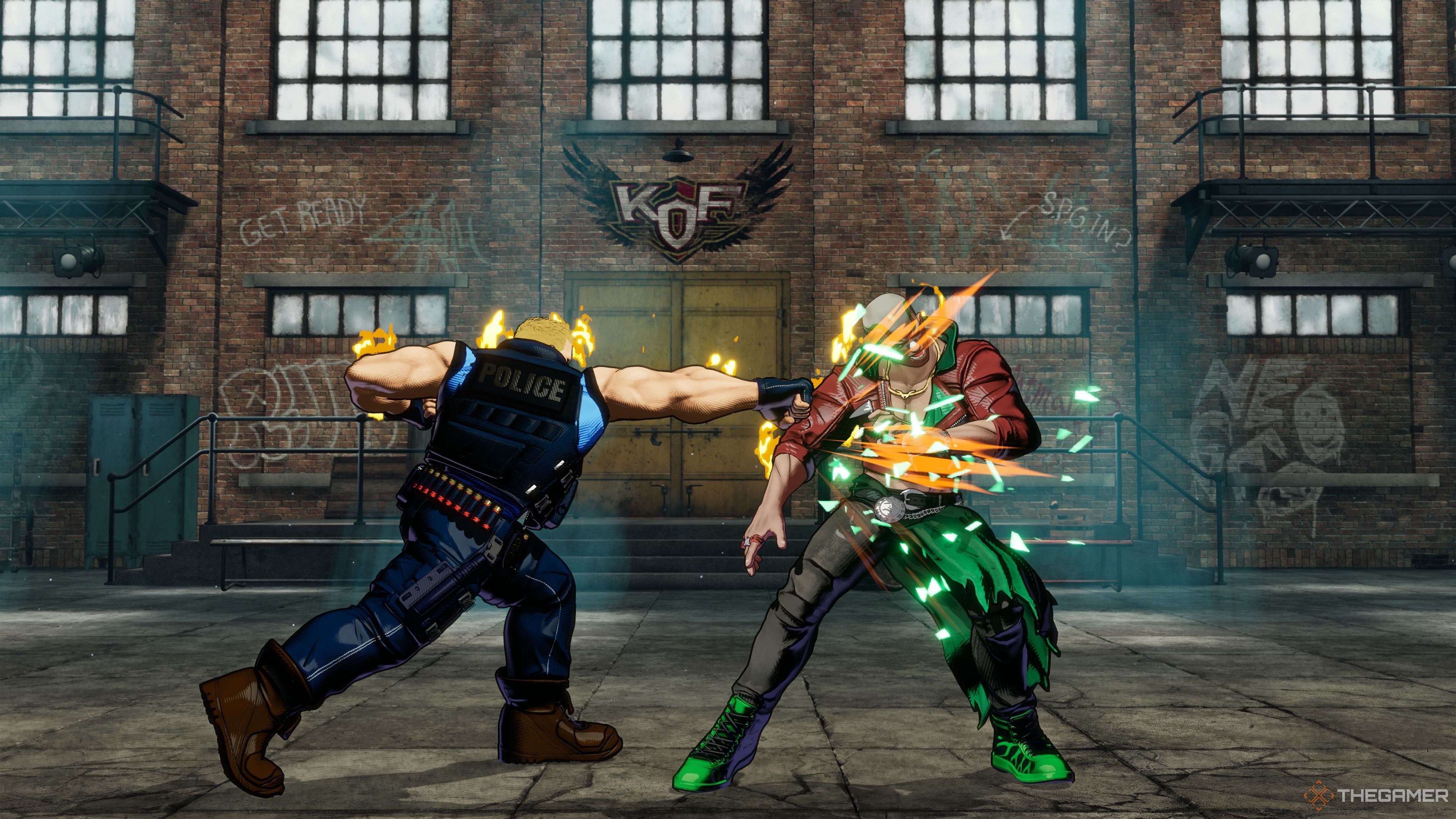 Kevin landing his heavy punch in Fatal Fury City of the Wolves.