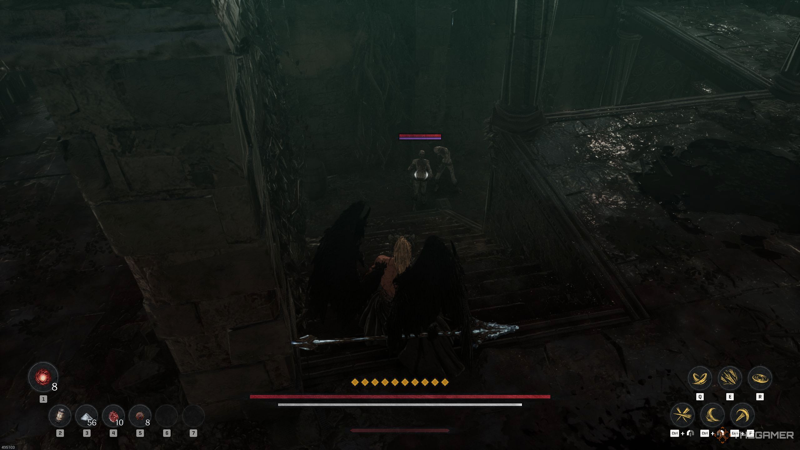 Khazan standing in front of enemies in The First Berserker: Khazan.