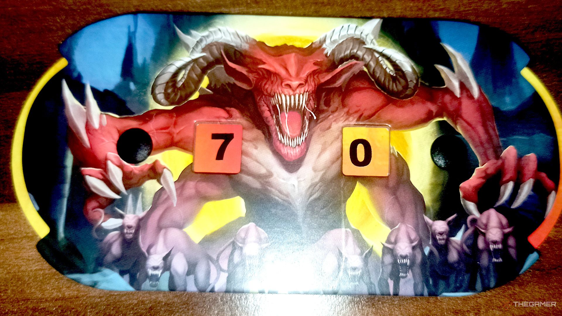 Life dial of the nemesis shows 70 health in Aeon's End.