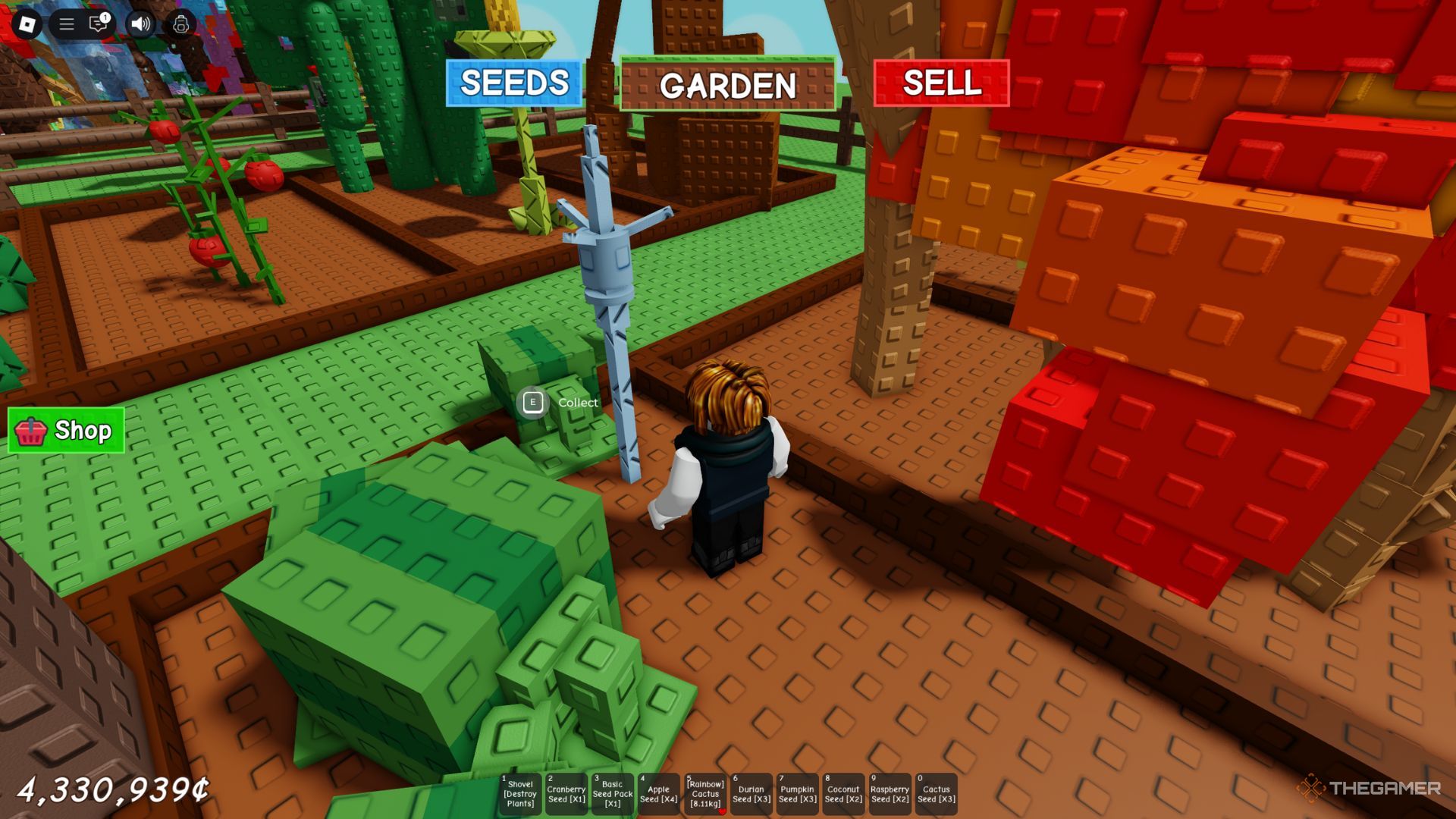 The player character shows the Lightning Rod in his garden in Grow A Garden.