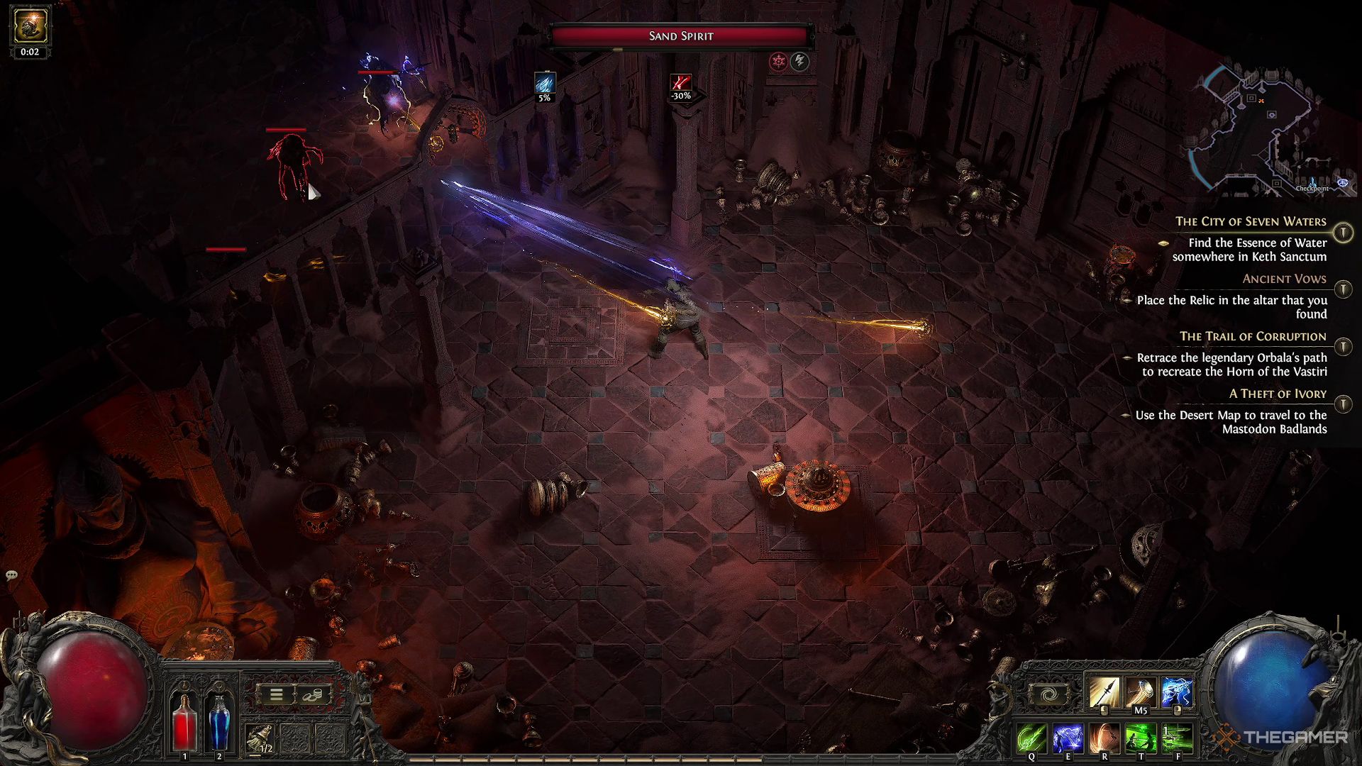 A Huntress throwing Lightning Spears at enemies in Path of Exile 2.