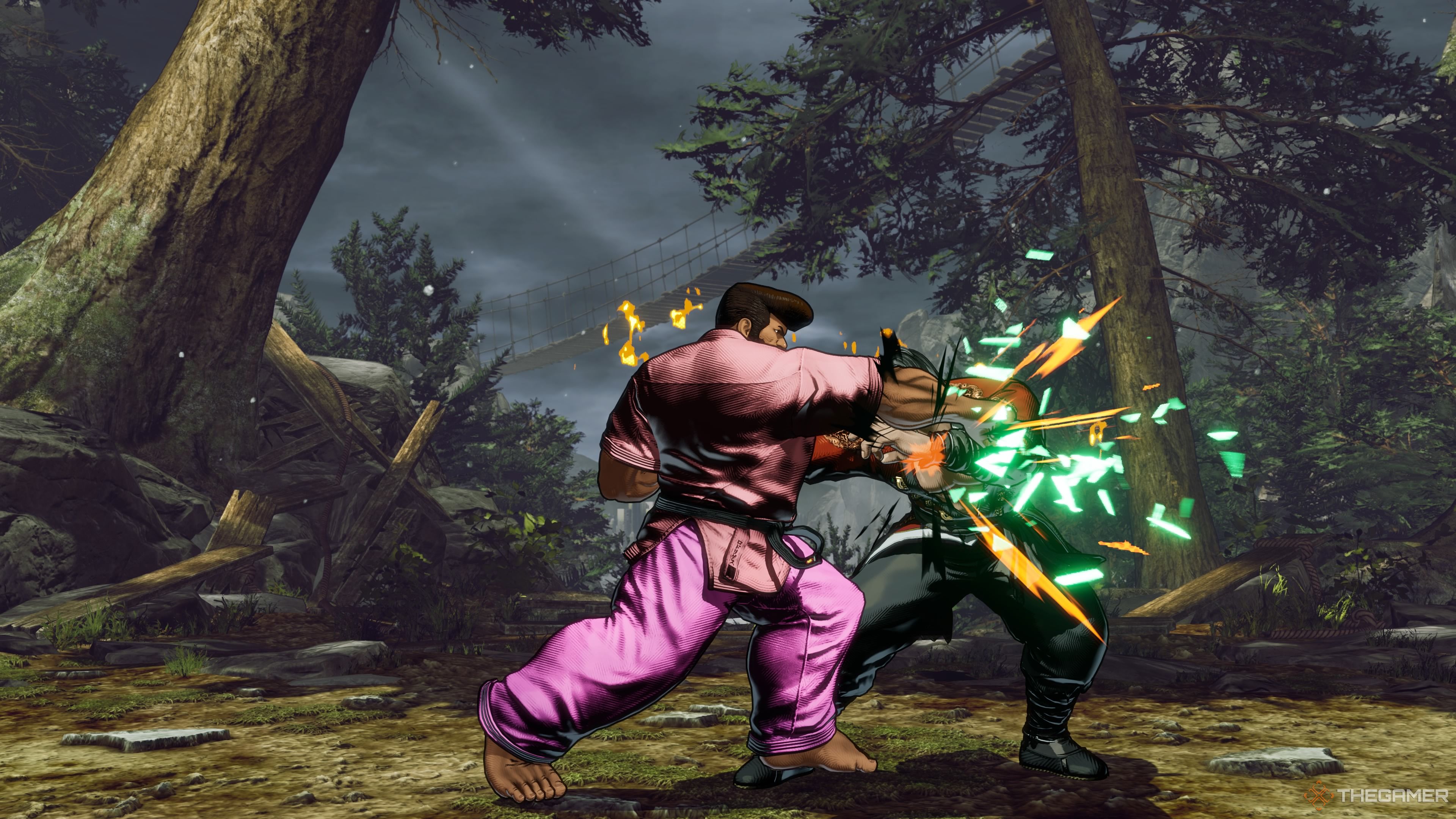 Marco performing his c.HP in Fatal Fury City of the Wolves.