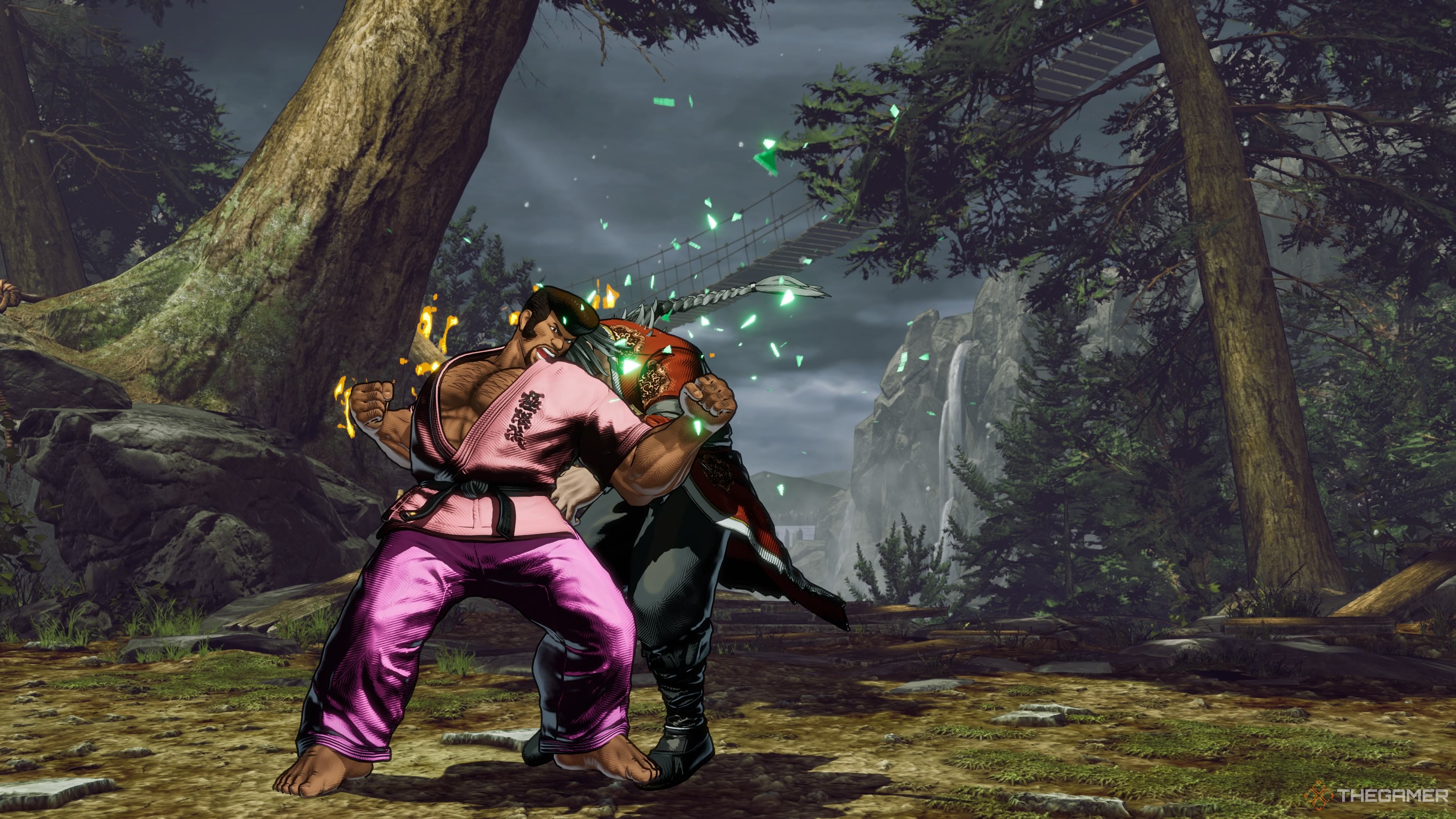Marco performing his crouch HP in Fatal Fury City of the Wolves.