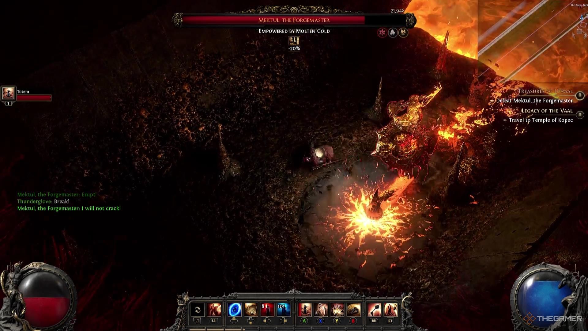 Mektul slams a hammer into the ground in Path of Exile 2.