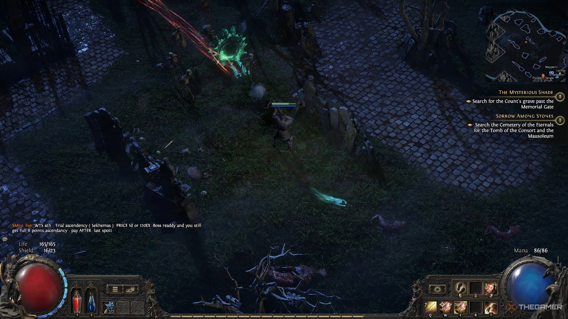 Mercenary gameplay in Cemetary of the Eternals in Path of Exile 2.