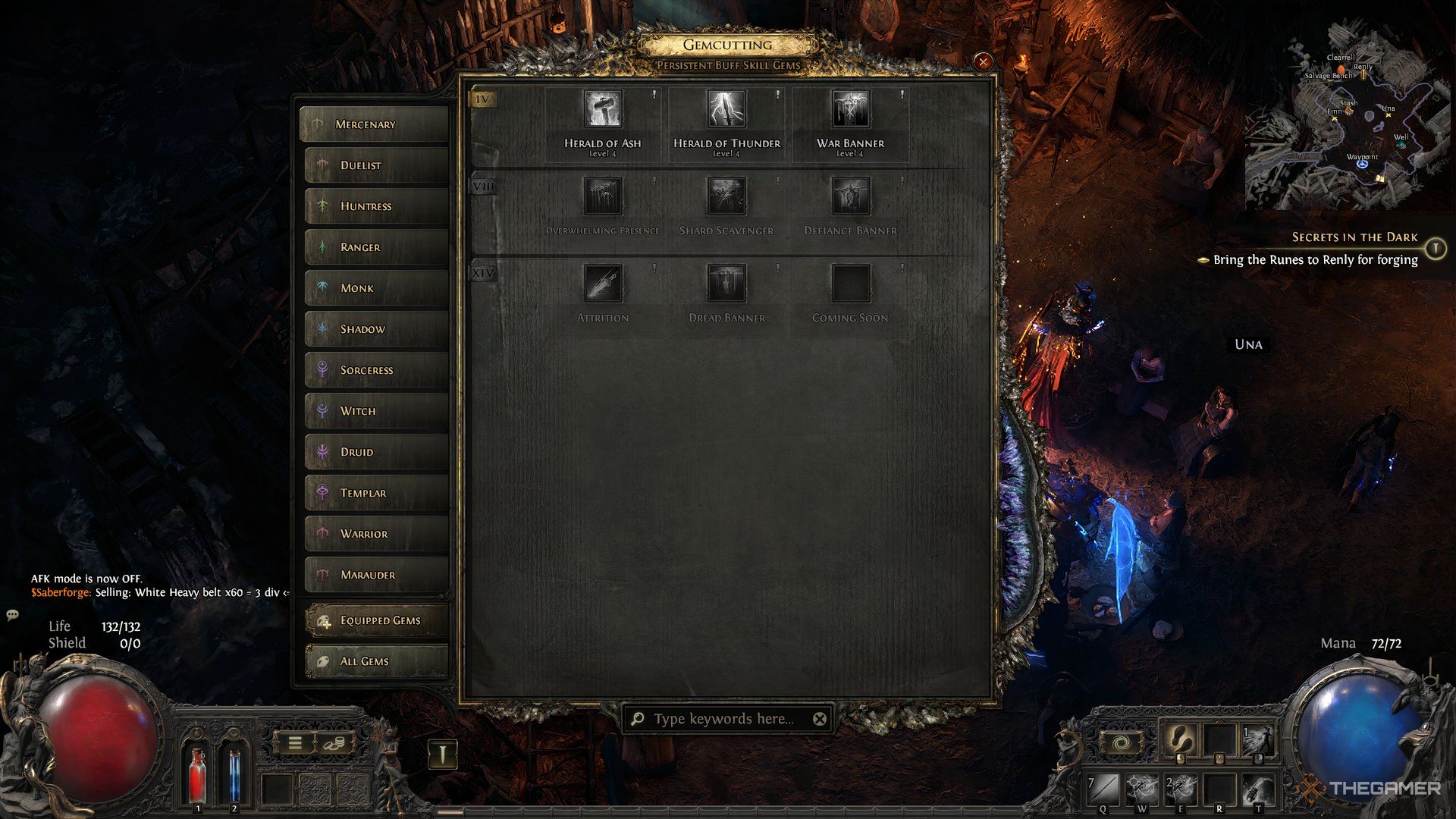 Mercenary Spirit Skill Display screen in Path of Exile 2.
