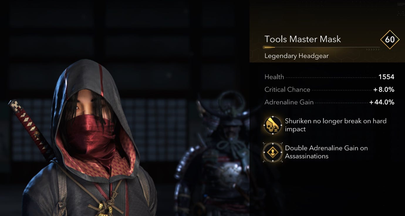 Naoe's Tools Master Mask in Assassin's Creed Shadows.