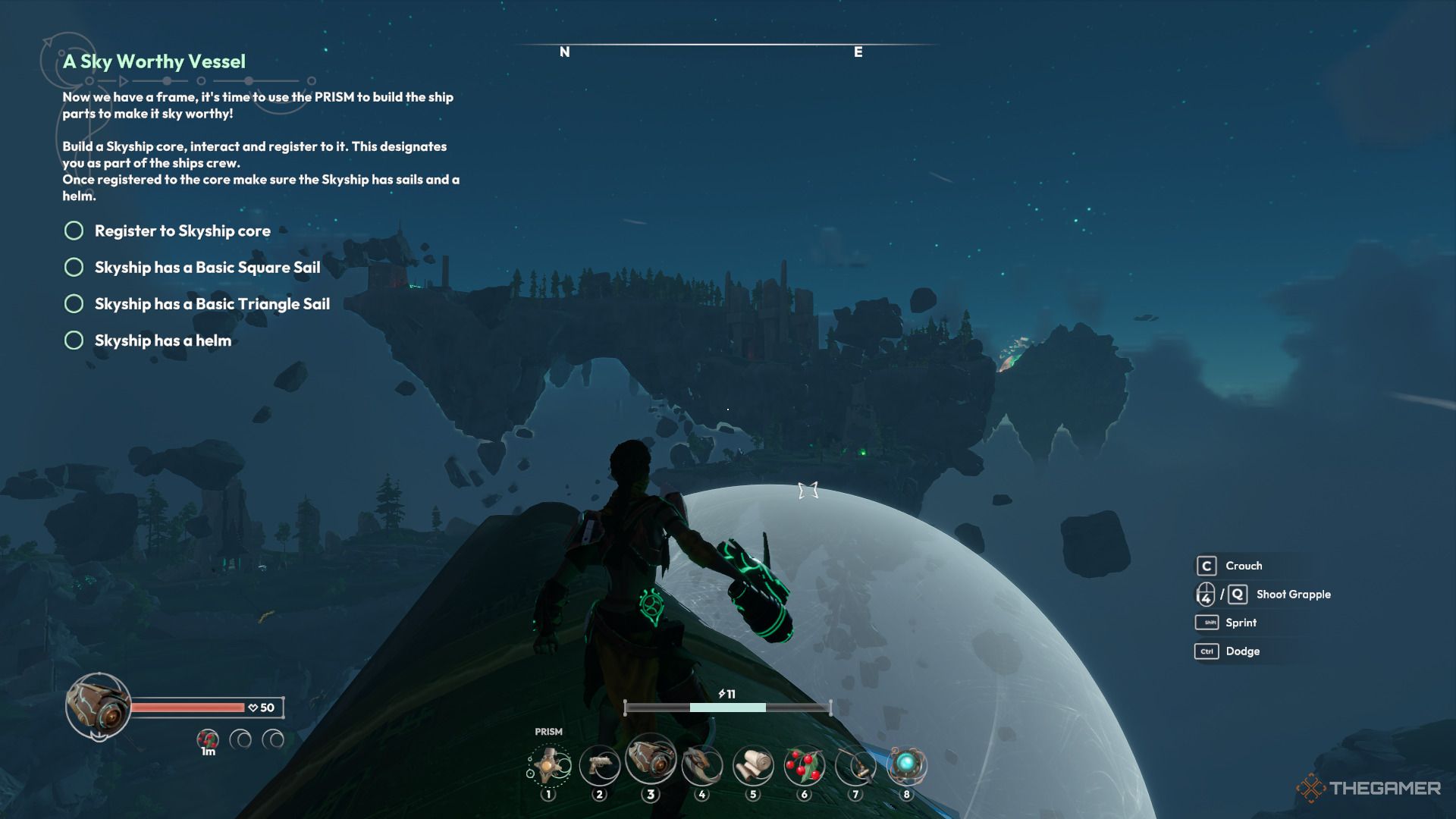 Navigating the world at night in Lost Skies.