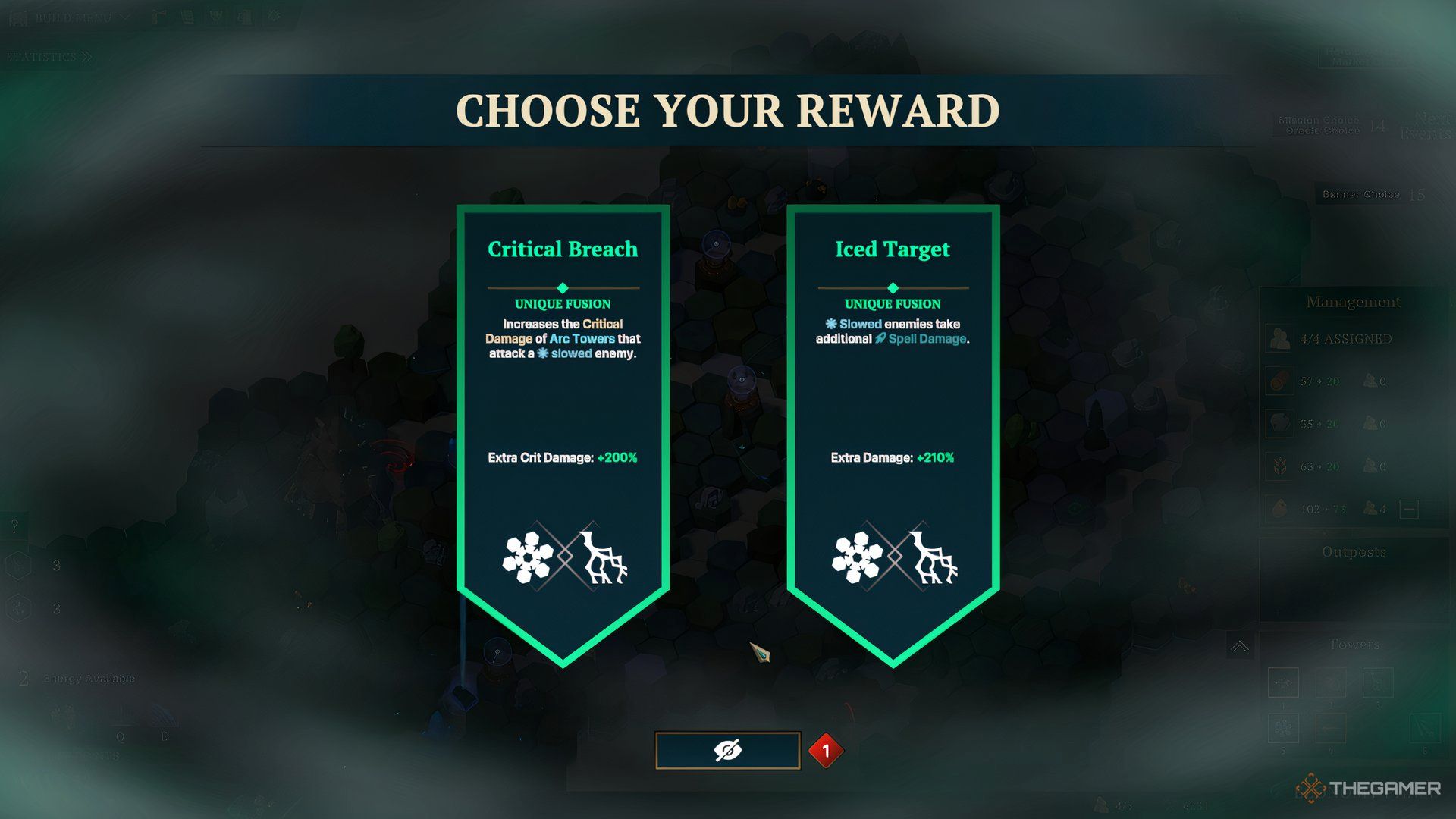 Fusion choices for the Arc and Frost tower in Nordhold.