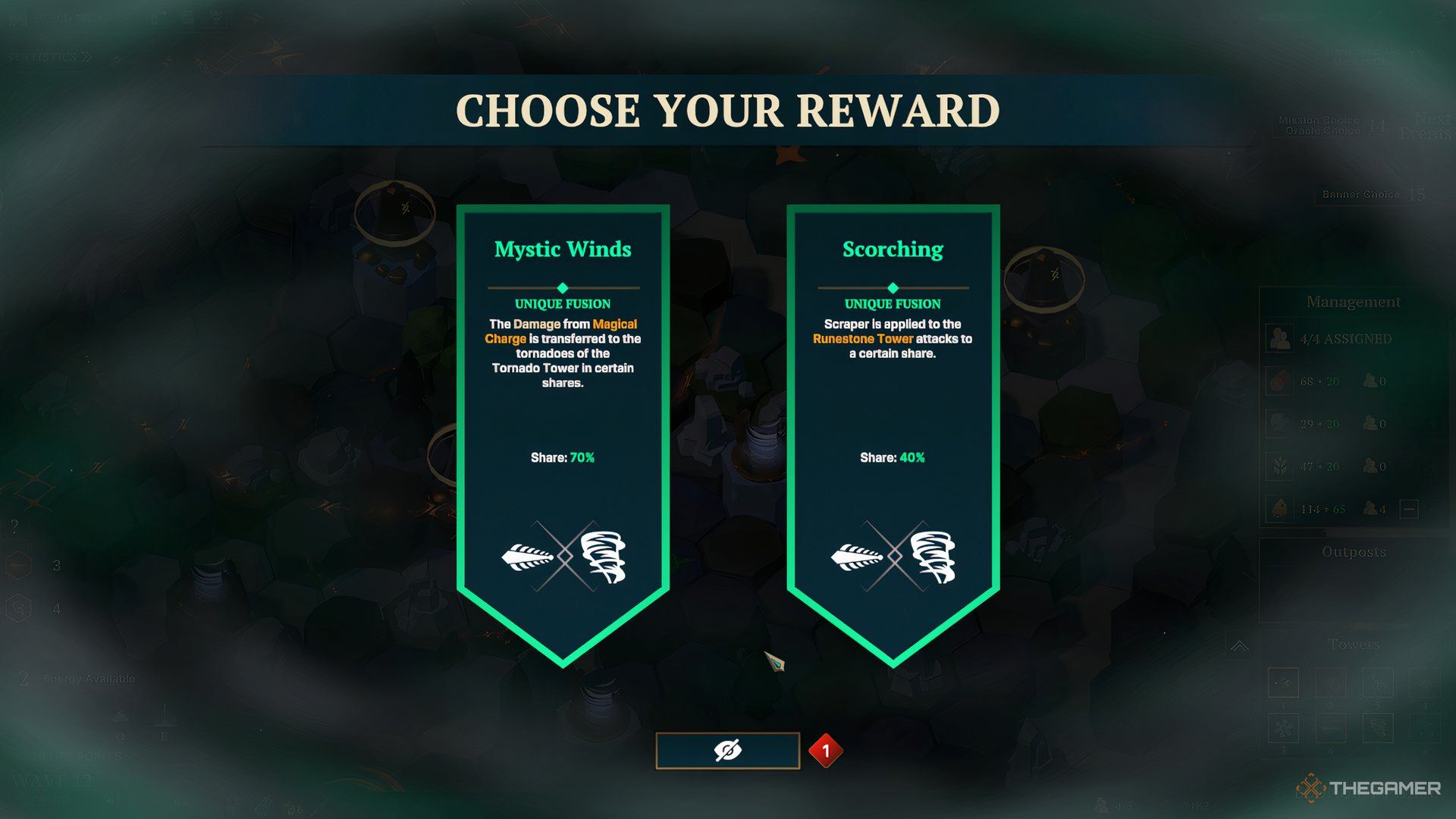 Fusion banner choices for the Runestone and Tornado towers in Nordhold.