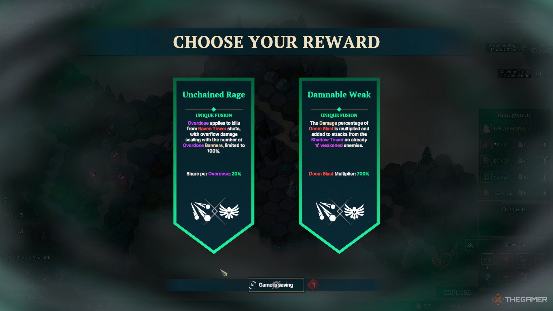 Fusion banner choices of the Shadow and Raven tower in Nordhold.