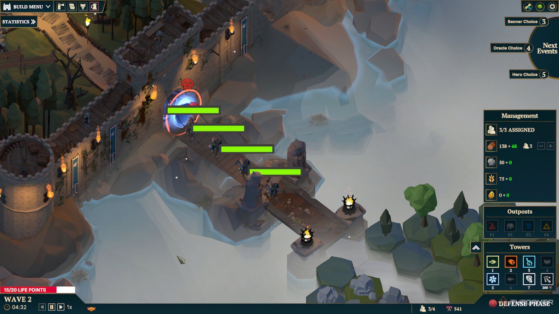 Enemies getting to the gate and damaging the player in Nordhold.