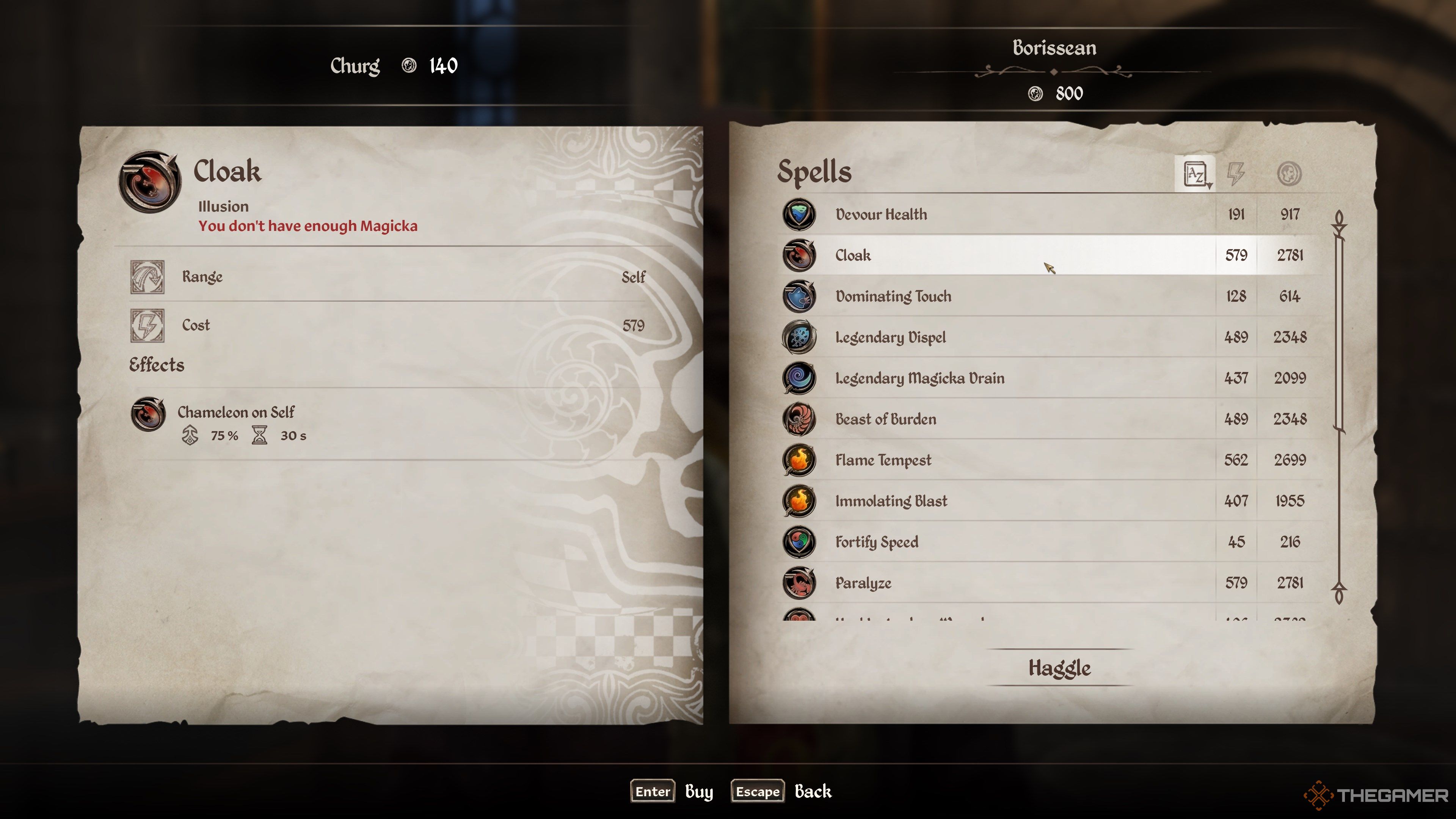 Oblivion Chameleon Effect