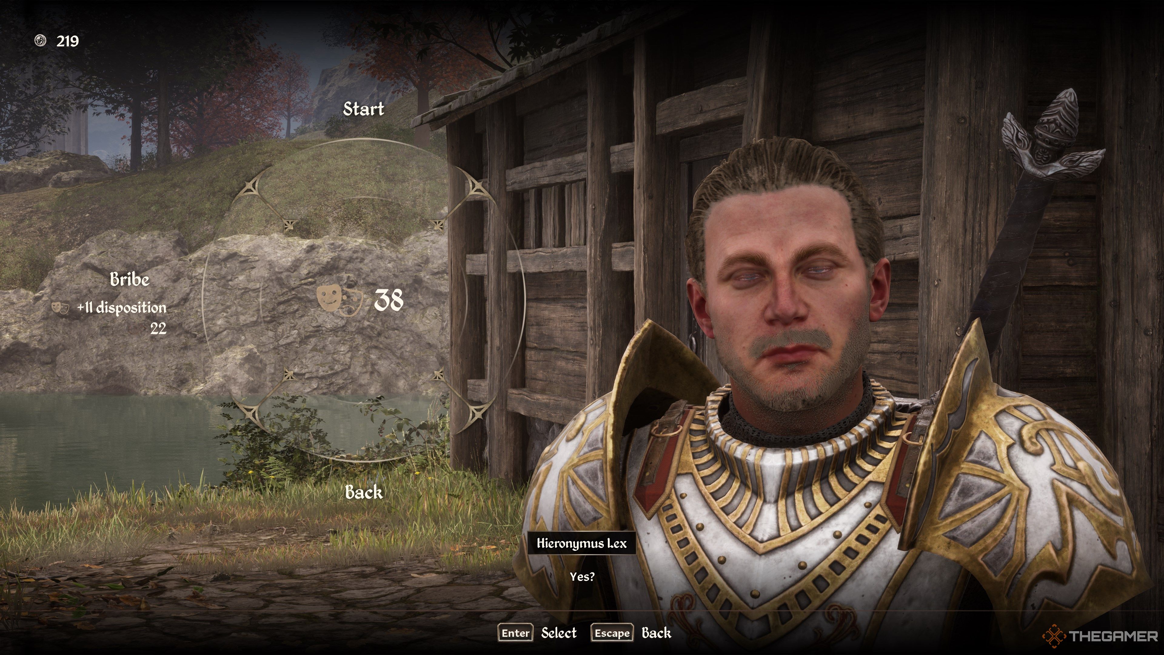 Obllivion Lex Captain In Persuasion Menu