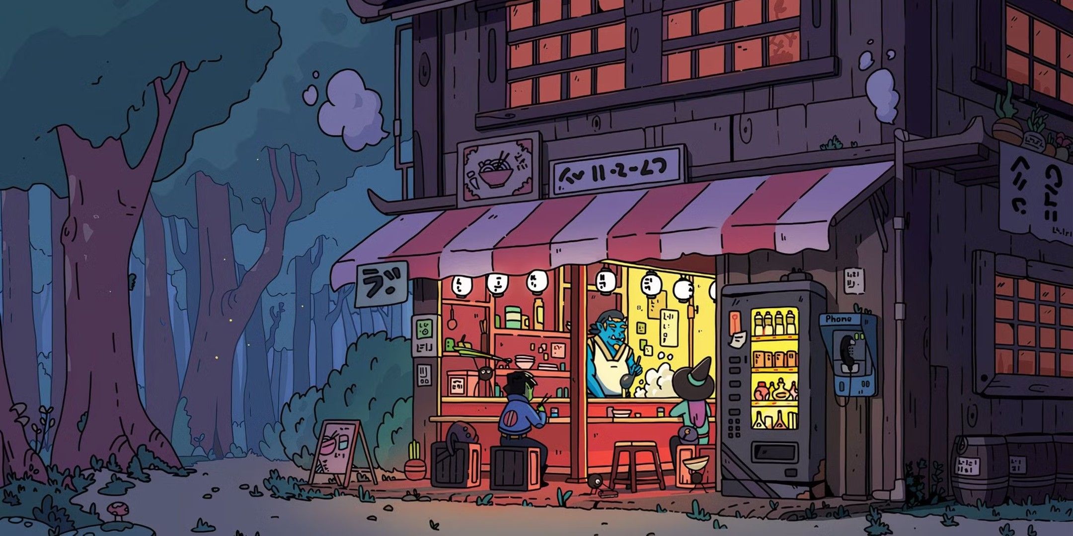 Obojima Tales from the Tall Grass image showing a ramen shop.