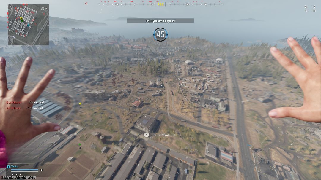 Picture of the player landing in Verdansk - warzone