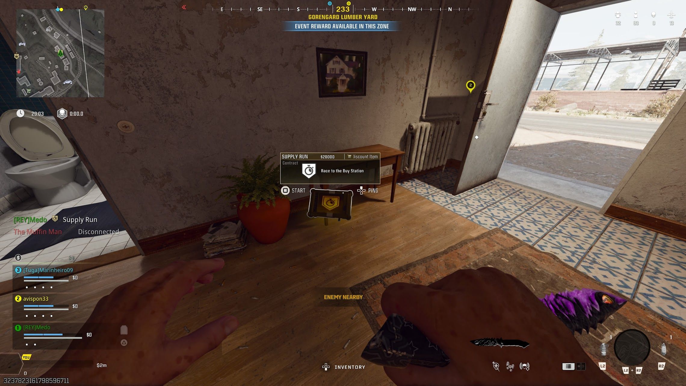 Player standing in front of Supply Run contract - bo6