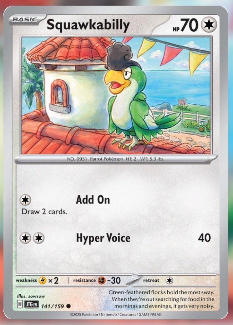 Pokemon TCG Journey Together Set List Squawkabilly 141