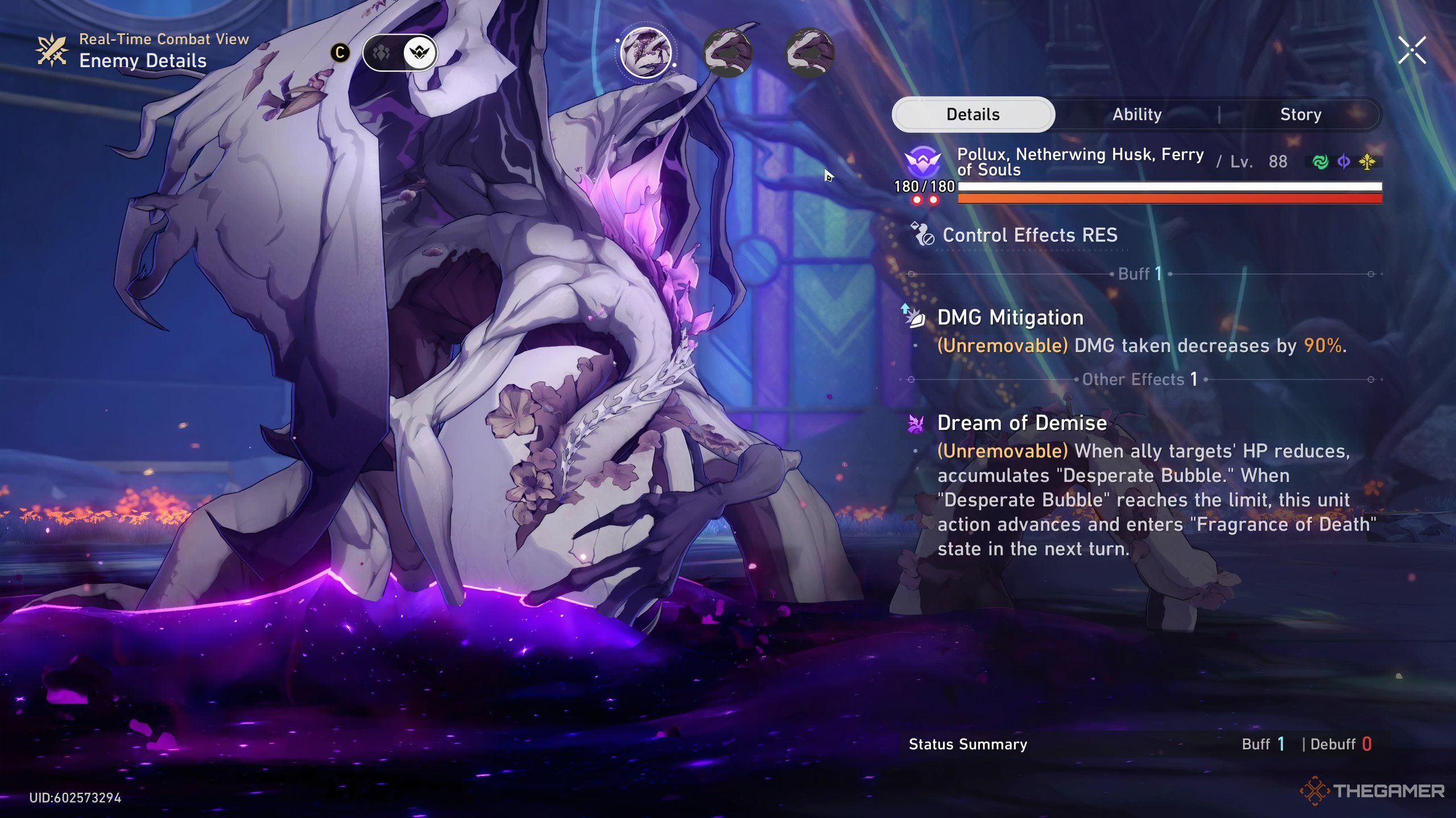 Pollux, Netherwing Husk, Ferry Of Souls passive abilities in Honkai Star Rail.