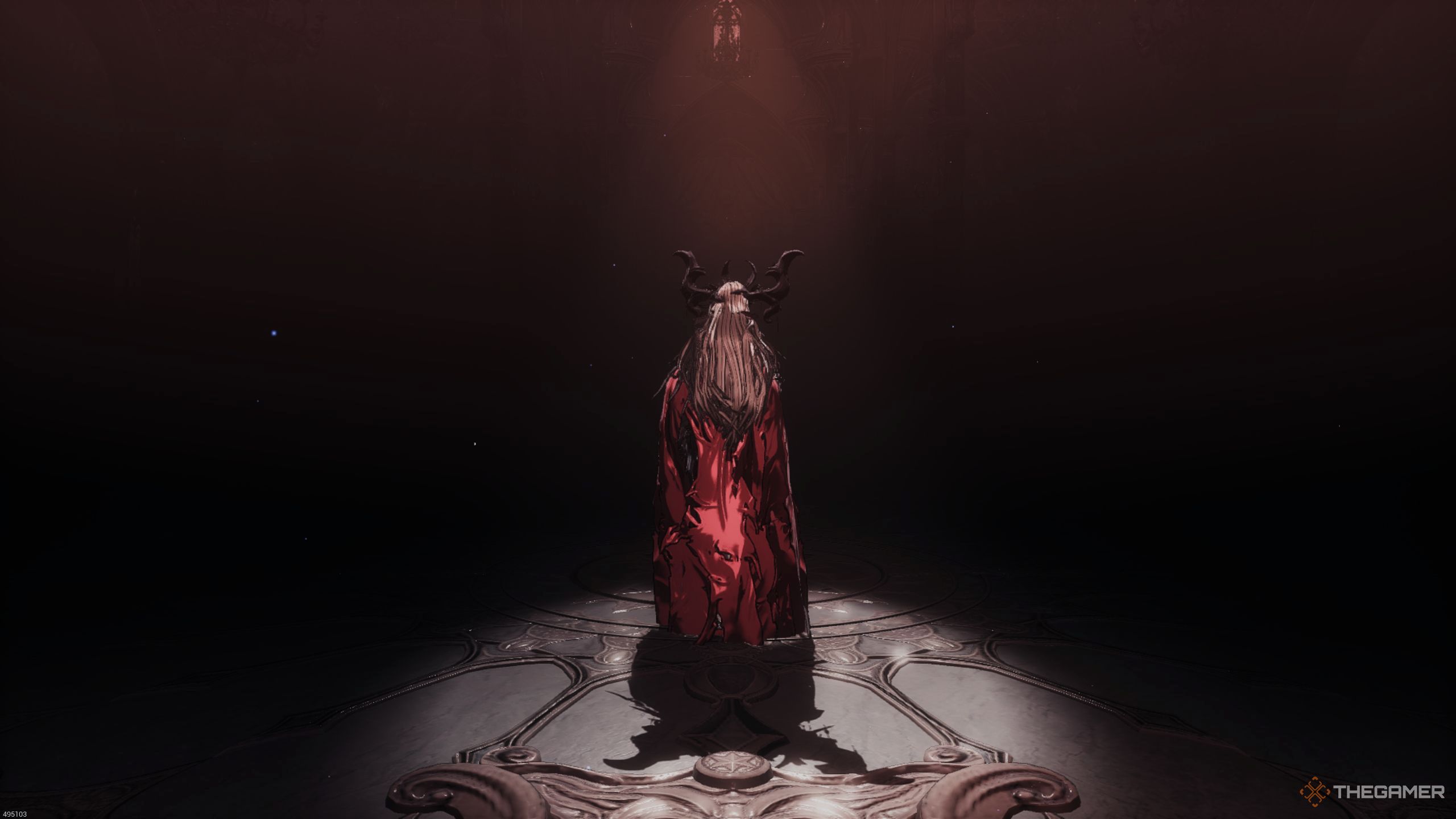 Princess Ilyna's back during a cutscene in The First Berserker Khazan.