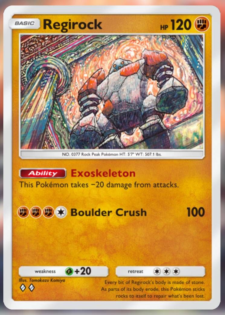 The Regirock card, from Space-Time Smackdown in Pokemon TCG Pocket.