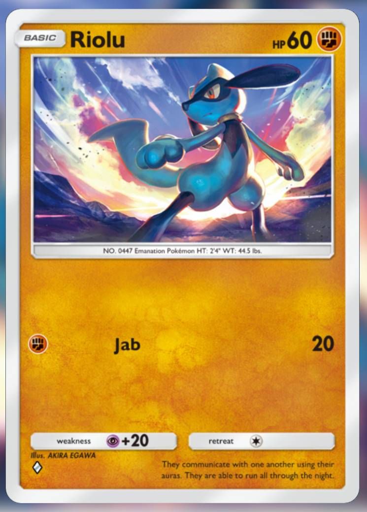 The Riolu card, from Space-Time Smackdown in Pokemon TCG Pocket.