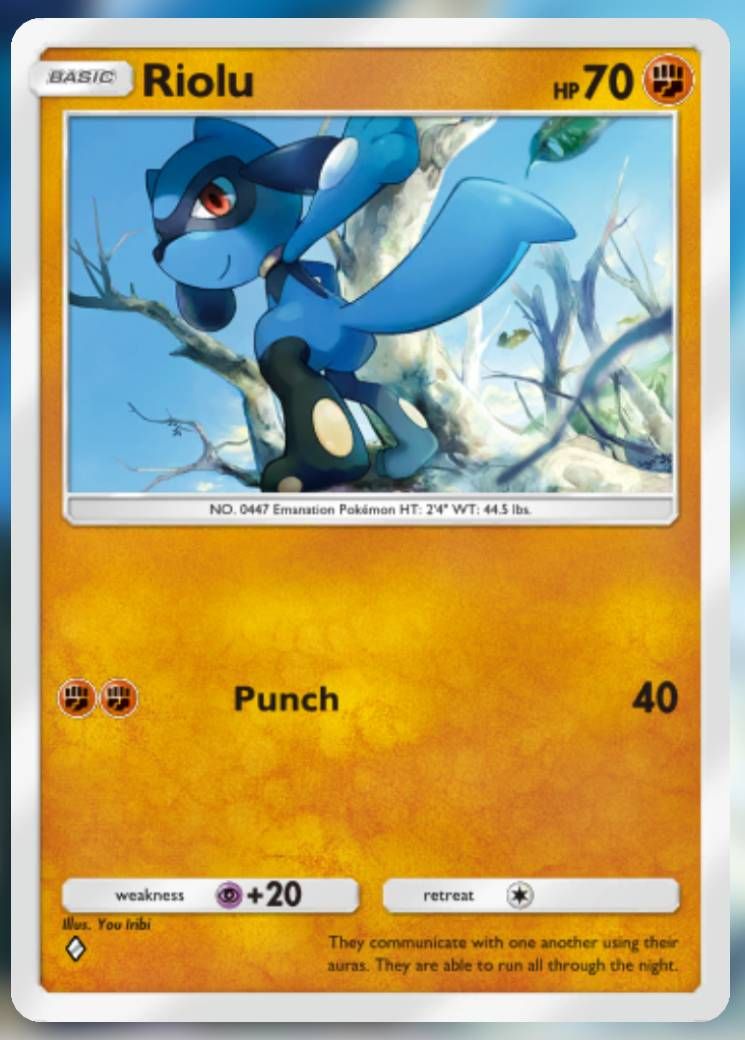 The Riolu card, from Shining Revelry.