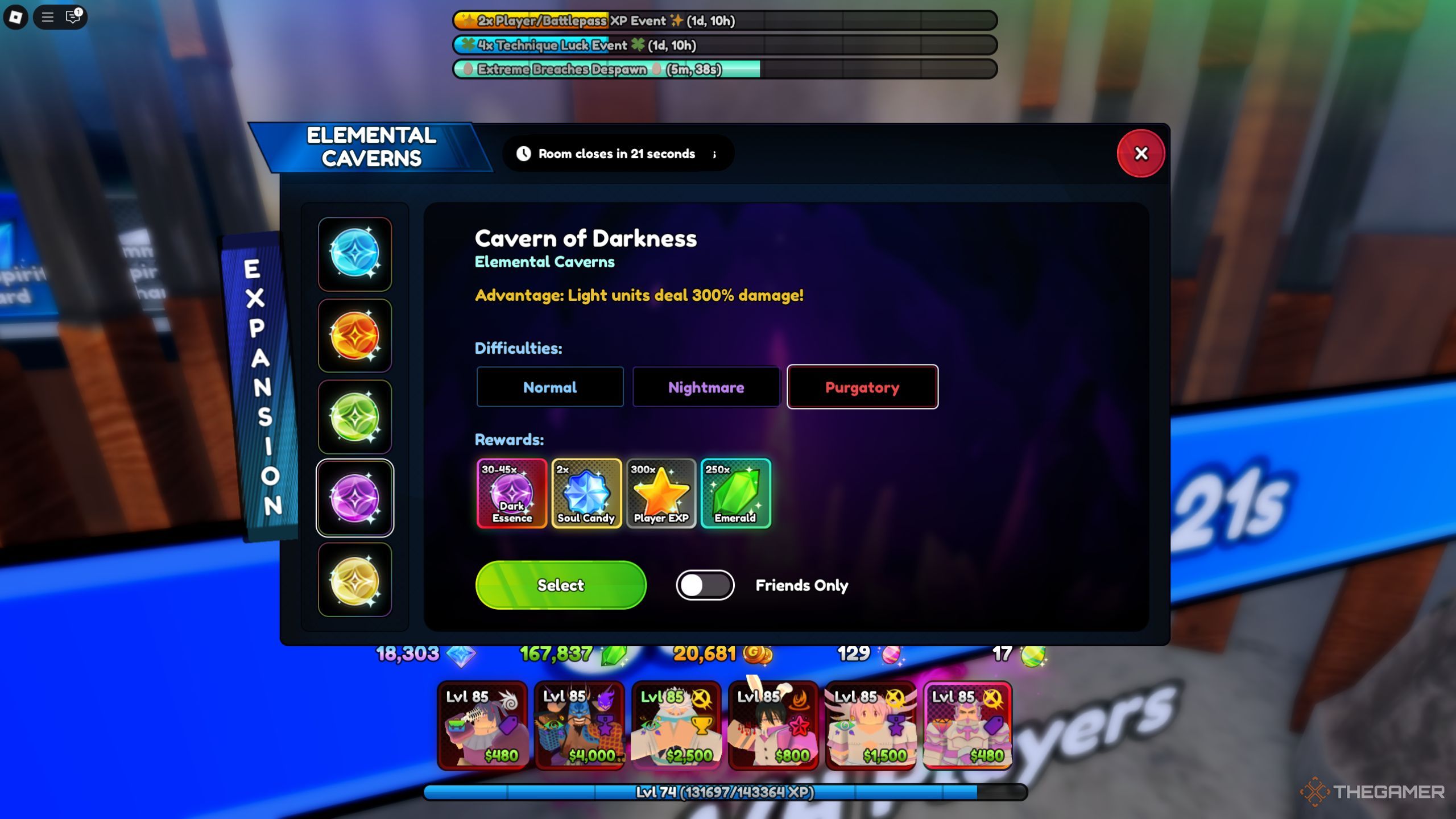 Roblox Anime Last Stand getting essence from elemental caverns.