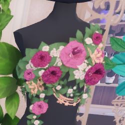 Roblox Dress to Impress - A flowr bikini in a square image.