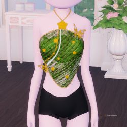 Roblox Dress to Impress - A green beaded top in a square image.