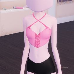 Roblox Dress to Impress - A pink crossing top in a square image.