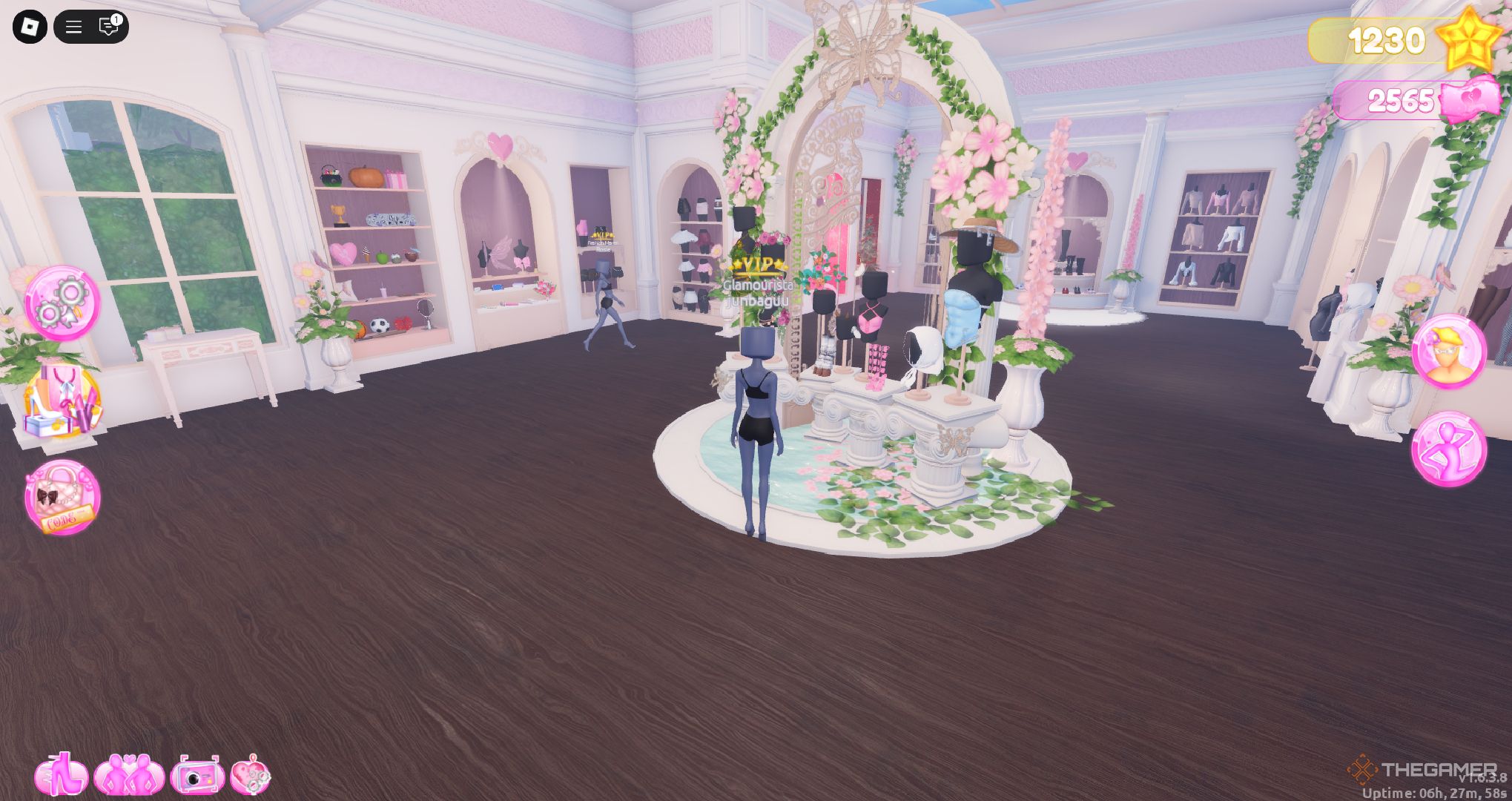 Roblox Dress to Impress - A player standing near the Petal update stand.