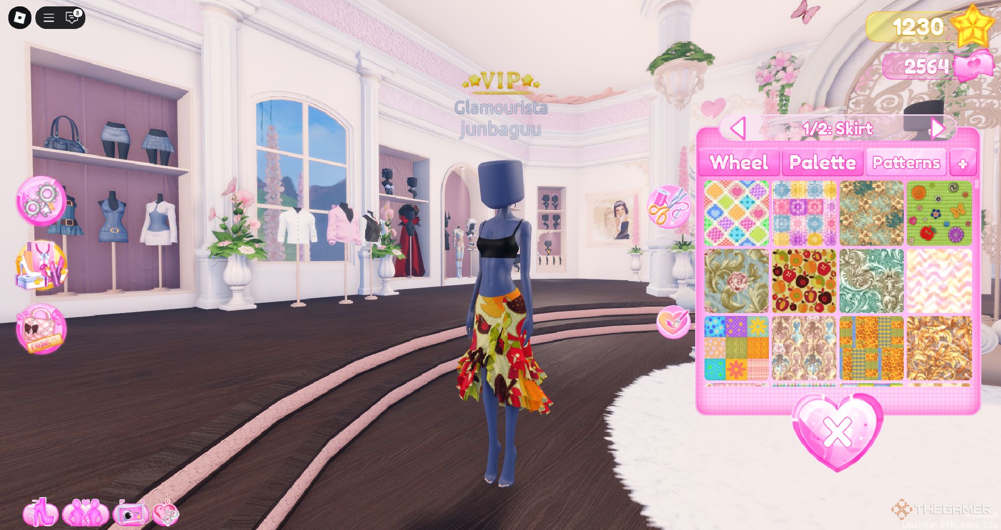 Roblox Dress to Impress - A player testing out a pattern.
