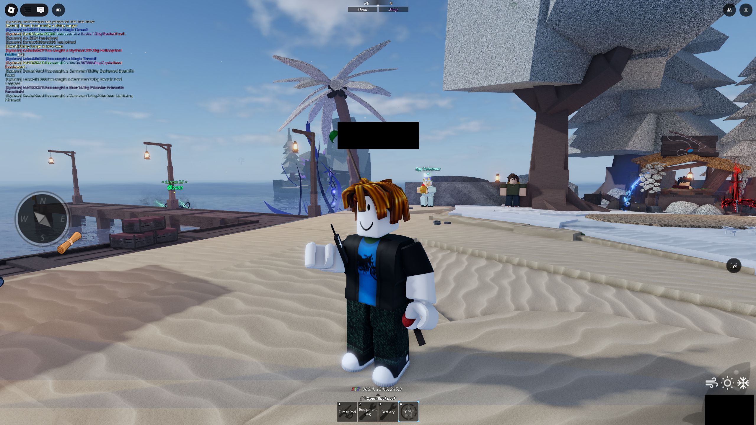 A character using the GPS in Roblox.