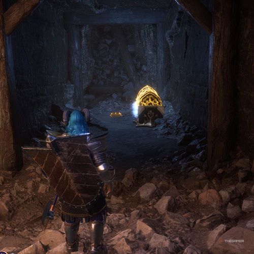 Rook finds a chest that contains an unique item in Deep Roads in Dragon Age: Veilguard.