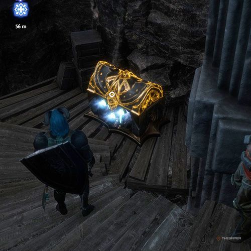 Rook finds a chest that contains an unique item in Kal Sharok in Dragon Age: Veilguard.