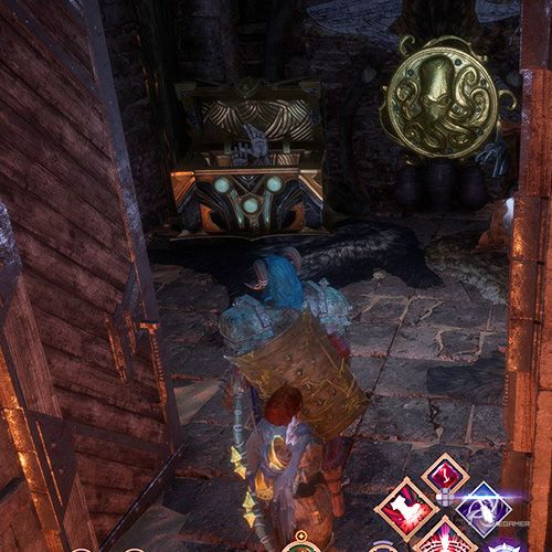 Rook finds a chest that contains an unique item in Warden Castle in Dragon Age: Veilguard.