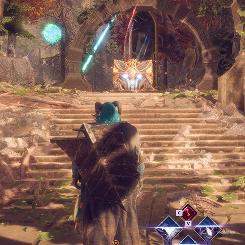 Rook finds a chest that contains an unique item in Waterfront Glades in Dragon Age: Veilguard.