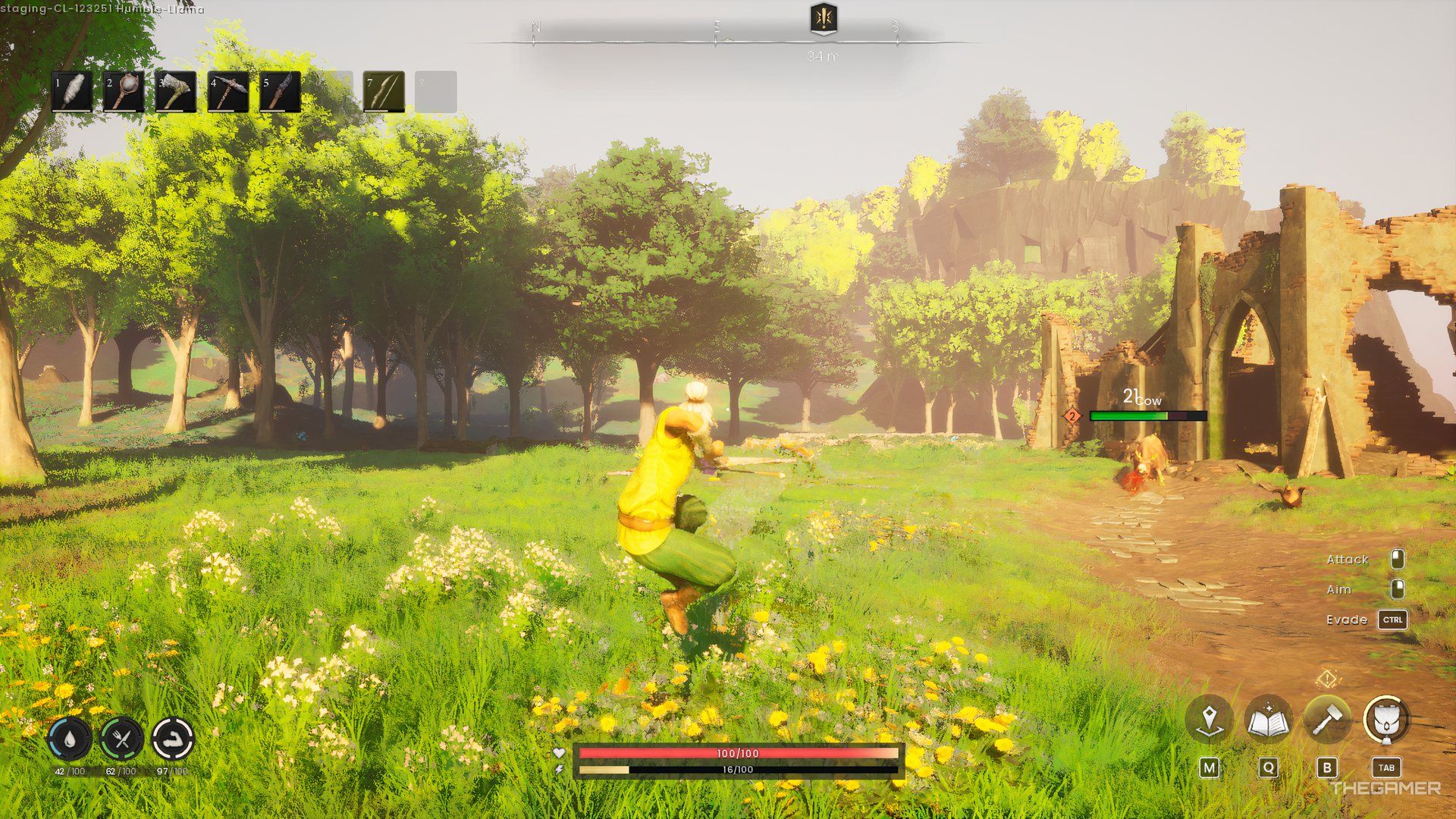 Атака из лука в прыжке в Runescape Dragonwilds.