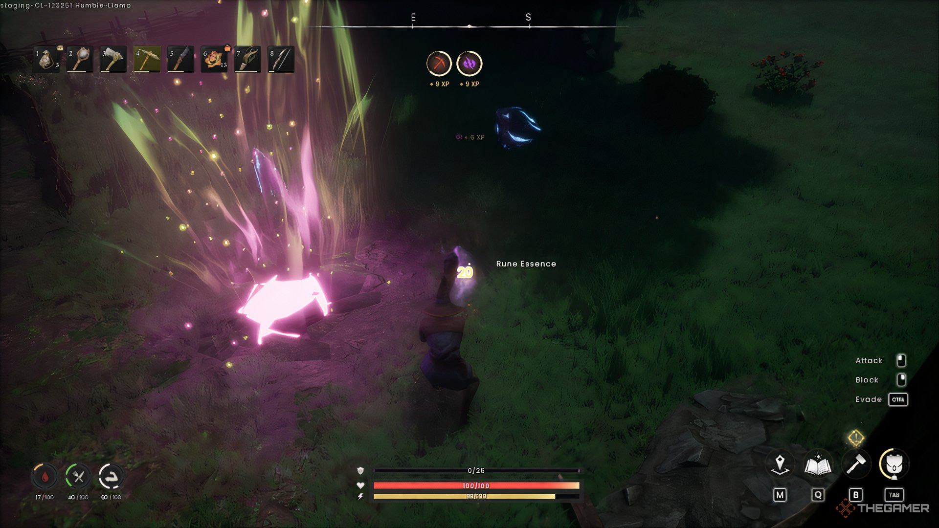 Mining rune essences with a pick in Runescape Dragonwilds.