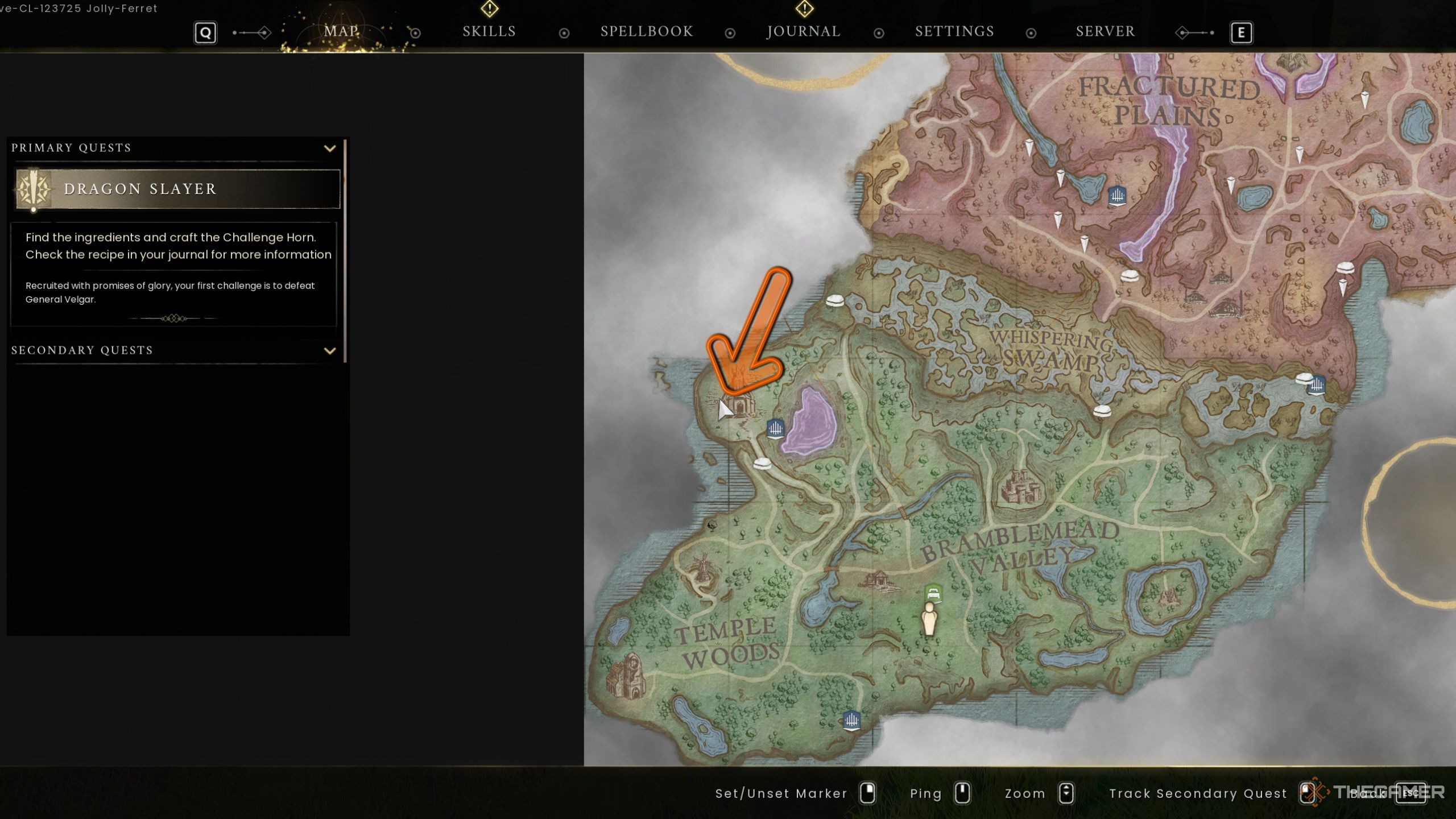 Runescape Dragonwilds path to the statue in highlighting the problem quest.