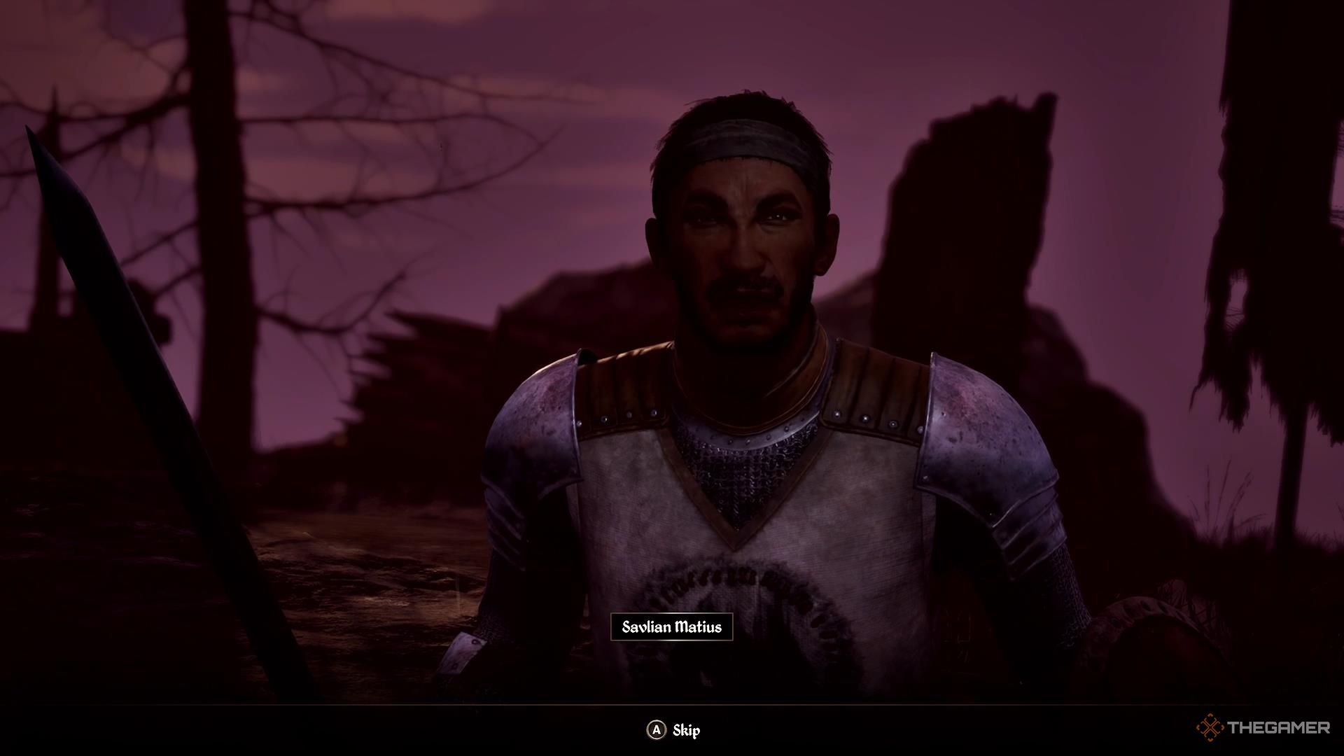 Savlian frowns in Oblivion Remastered.