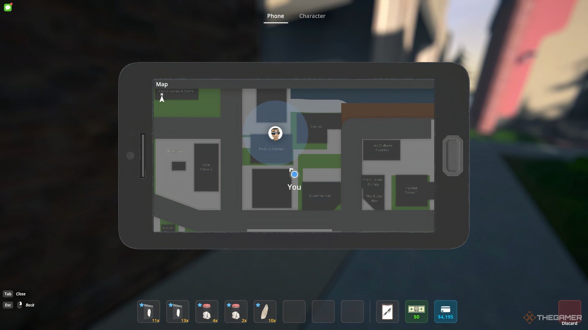 Looking the Parking Garage on the map for Schedule 1. Brad is nearby the garage. 