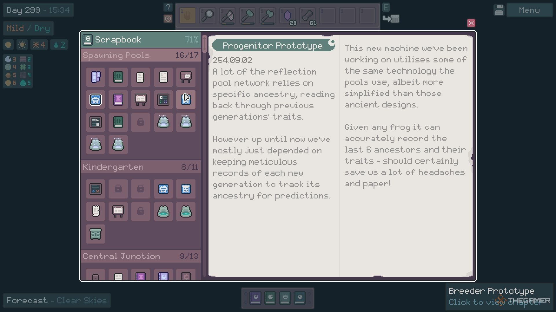 Scrapbook information about the progenitor prototype in Mudborne.
