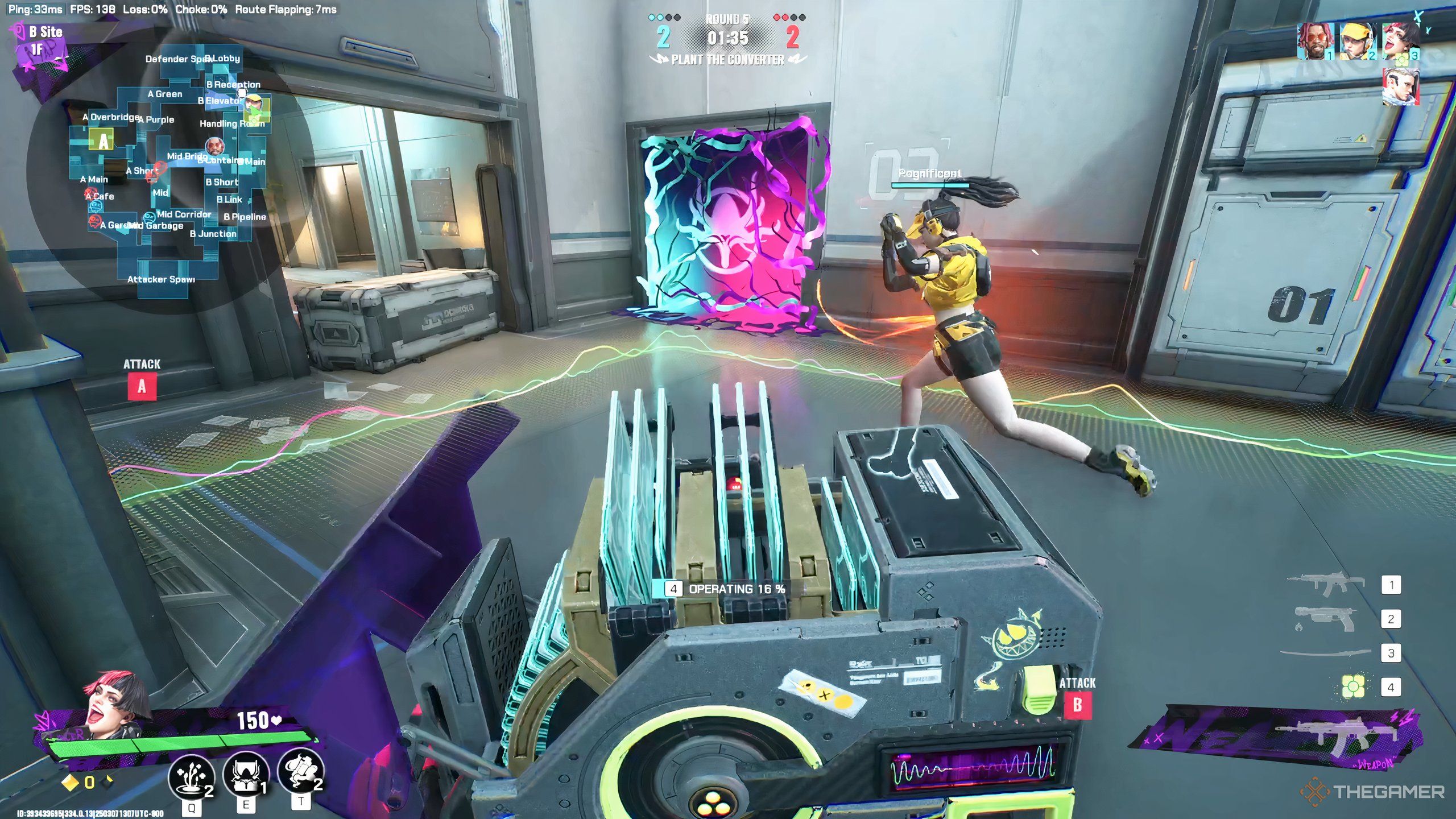 Pathojen placing the converter on an attack point in FragPunk. 